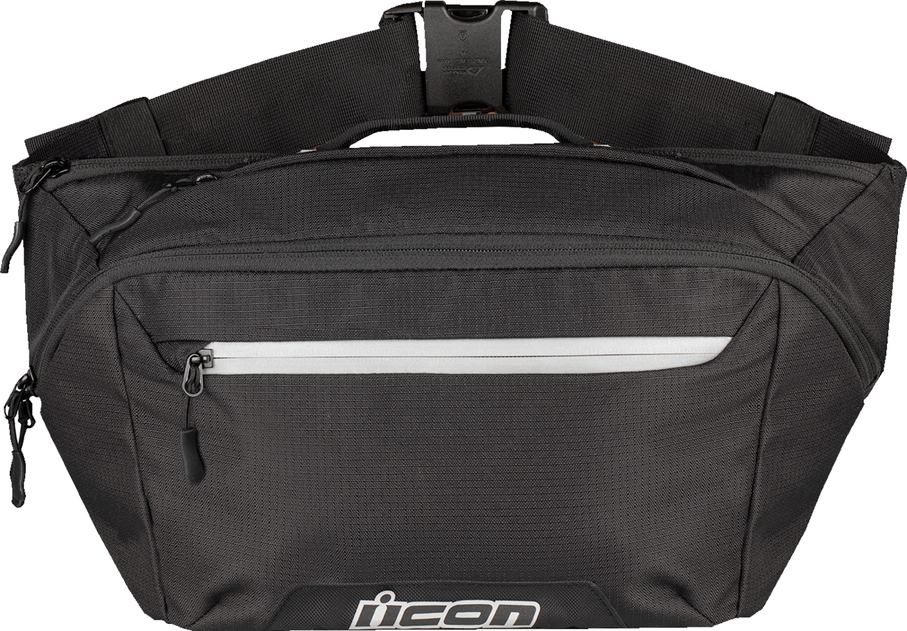 Black ICON Slabtown Slingbag with adjustable strap and sleek design, featuring the ICON logo on the front.
