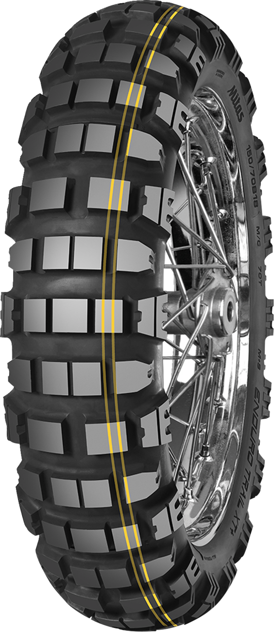 MITAS Enduro Trail-XT Dakar rear motorcycle tire 170/60B17 with rugged off-road tread for adventure riding.