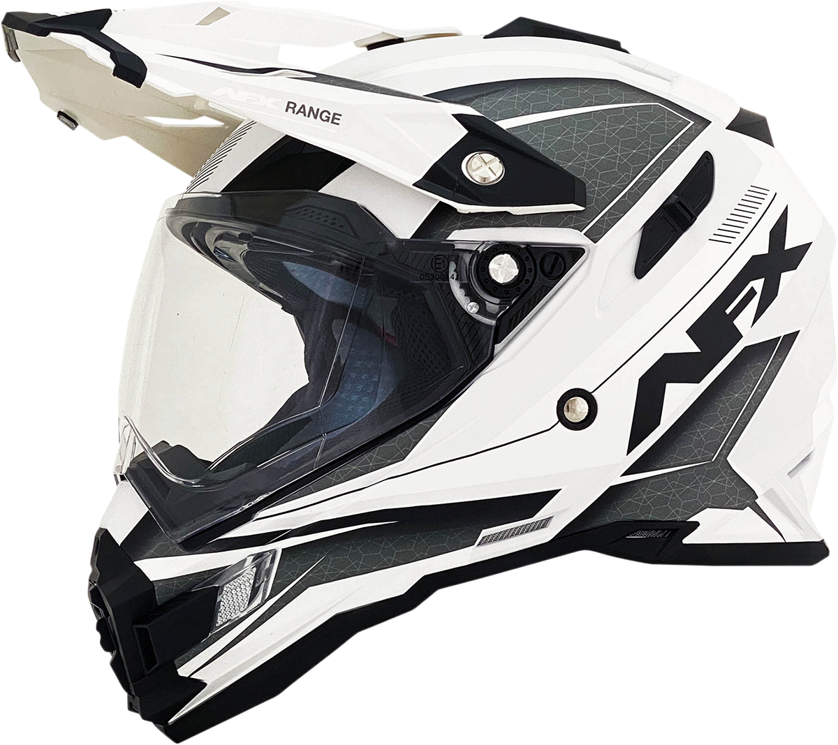 Matte white AFX FX-41 helmet in medium size with a sleek design, featuring the Range model from Bill's Exhausts.