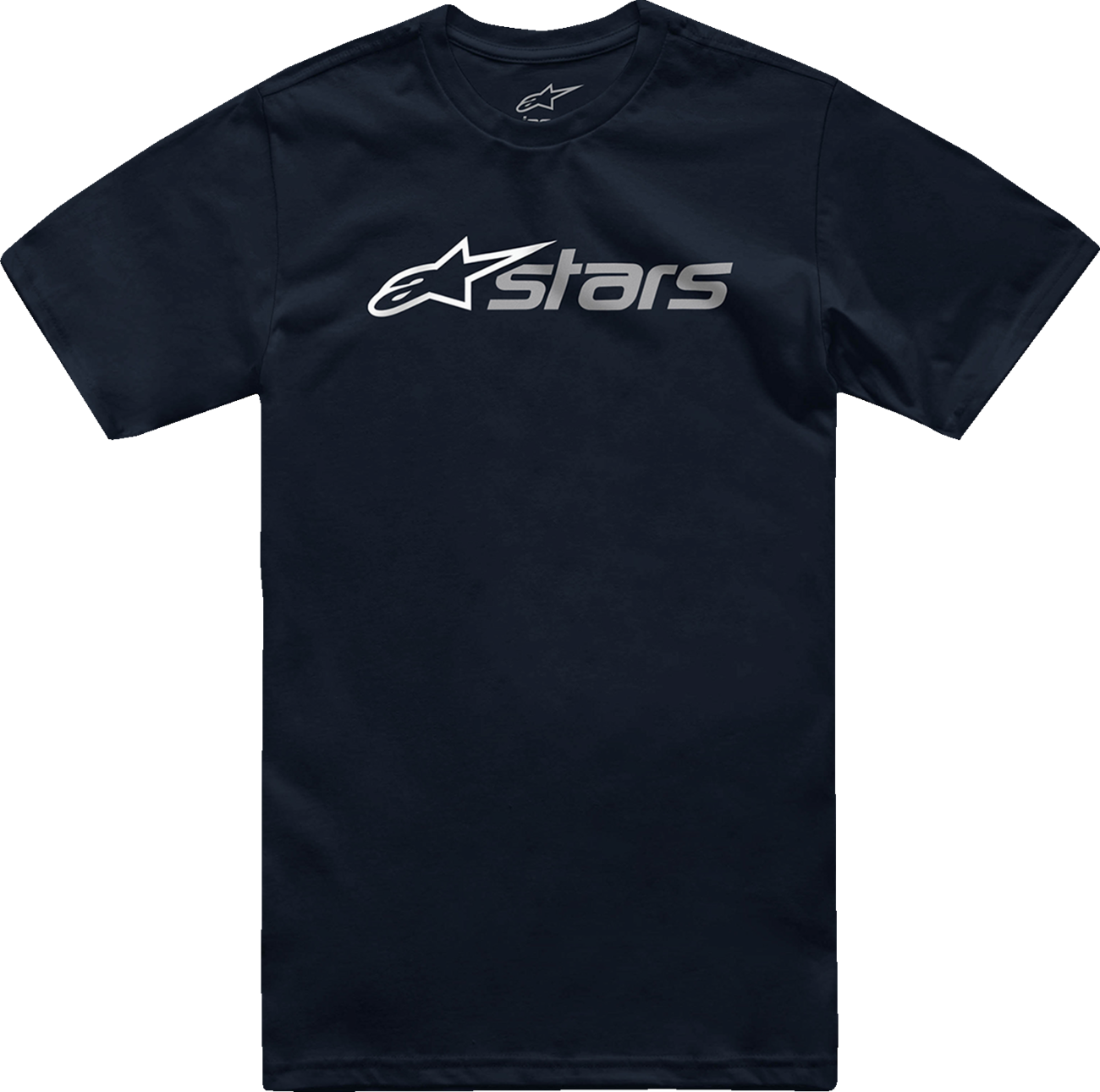 Alpinestars Blaze 2.0 T-Shirt in navy, white, and gray, medium size, featuring the ALPINESTARS logo and stylish design