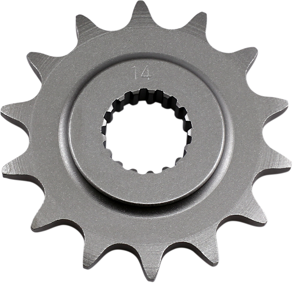 Parts Unlimited 14-tooth countershaft sprocket for Honda motorcycles, durable metal gear for optimal performance.