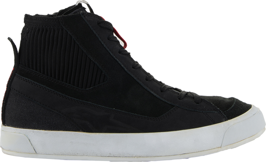 Alpinestars Stated motorcycle shoes in black with nubuck and canvas, US 9 / EU 42, designed for durability and style