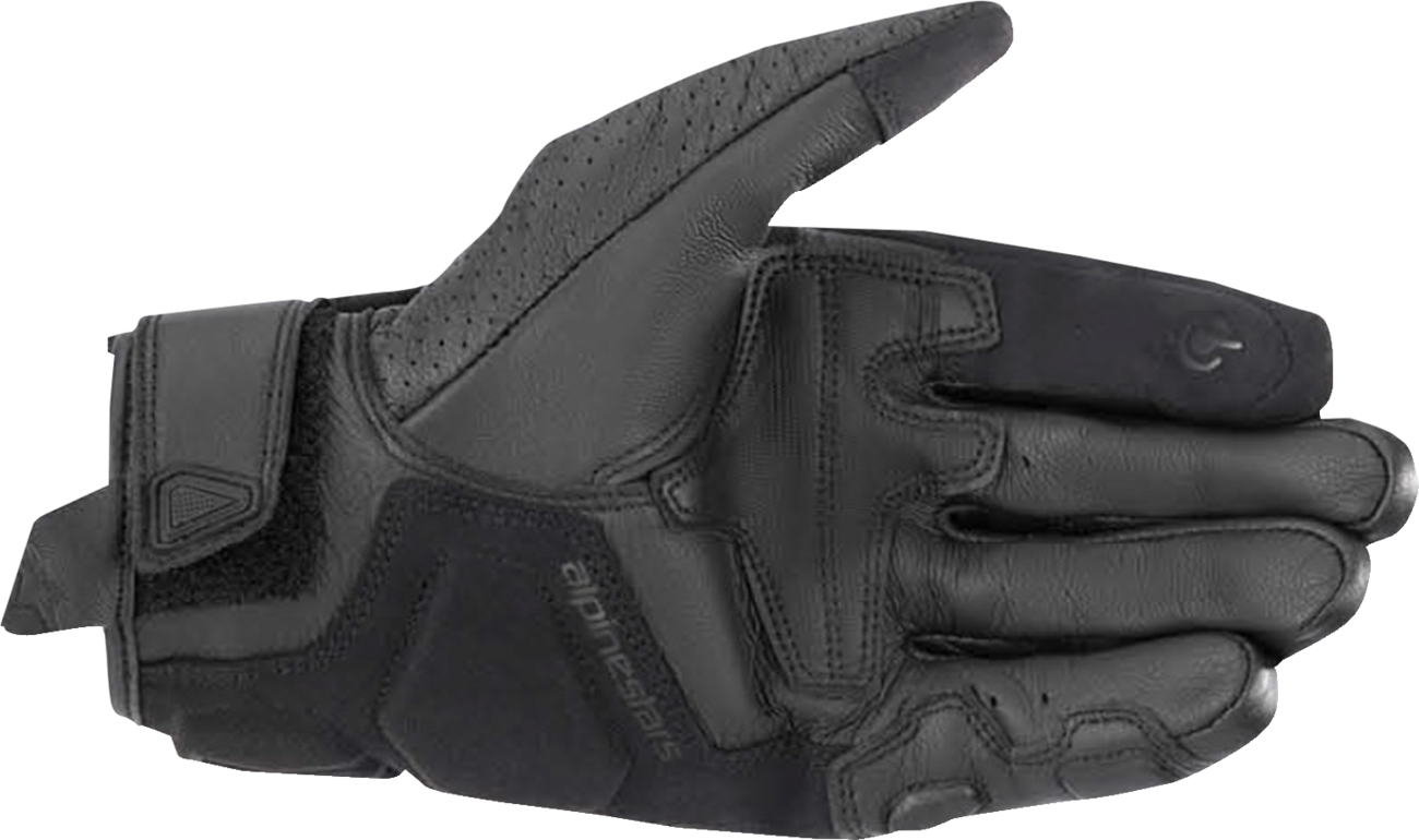 Alpinestars Celer V3 leather motorcycle gloves in black, size 2XL, featuring protective knuckles and reinforced palms.