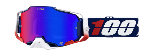 100% Armega Goggles - MX of Nations - HiPER Red/Blue Mirror 50003-00008 - Howling Moto