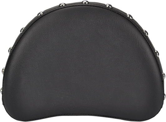 SADDLEMEN Renegade Studded Sissy Pad seat with studded leather detail, designed for motorcycle comfort and style.