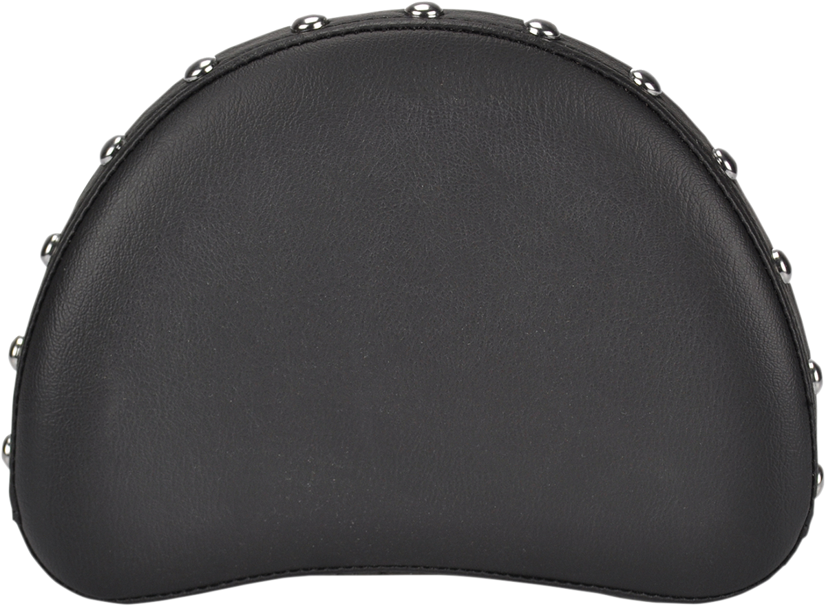 SADDLEMEN Renegade Studded Sissy Pad seat with studded leather detail, designed for motorcycle comfort and style.