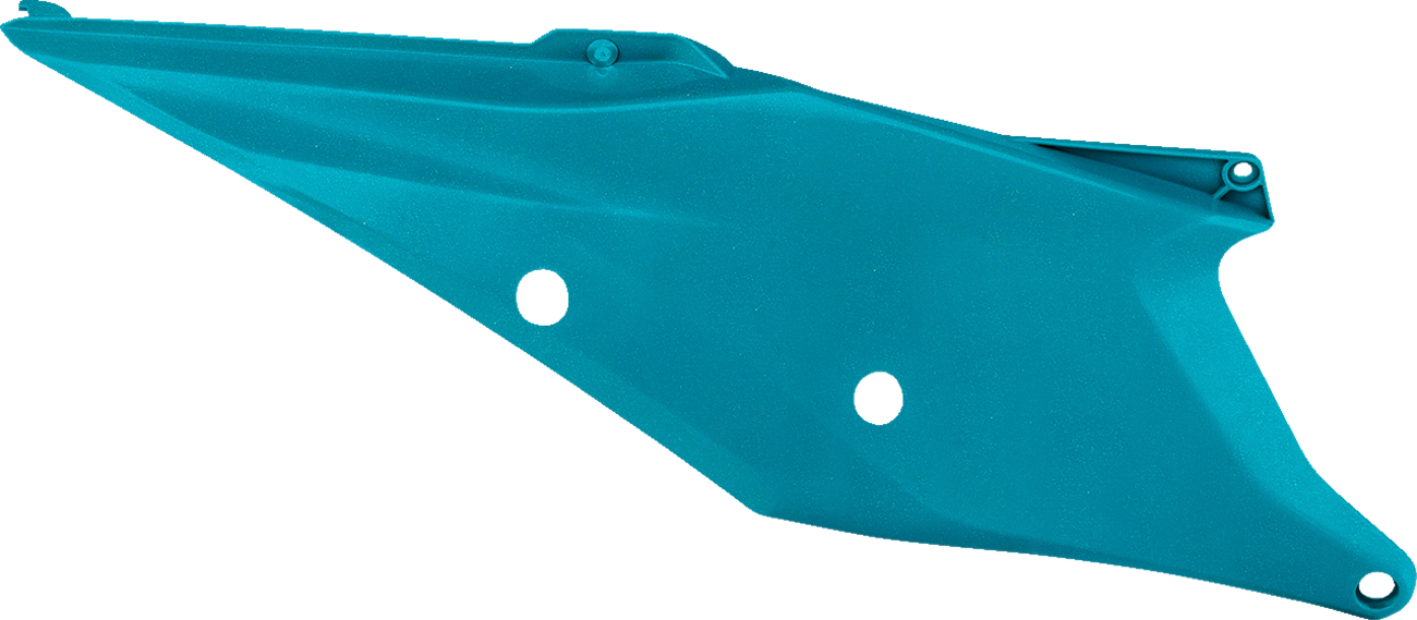 A pair of teal metallic Acerbis side panels for motorcycle body, designed for stylish and durable customization.
