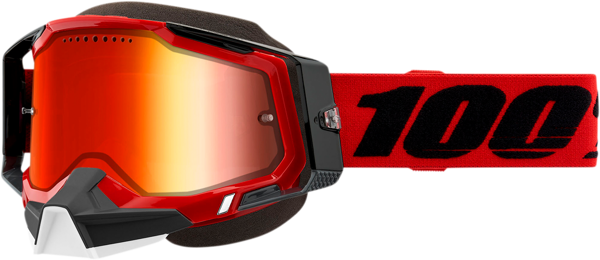 100% Racecraft 2 Snow Goggles - Red - Red Mirror 50012-00003 - Howling Moto
