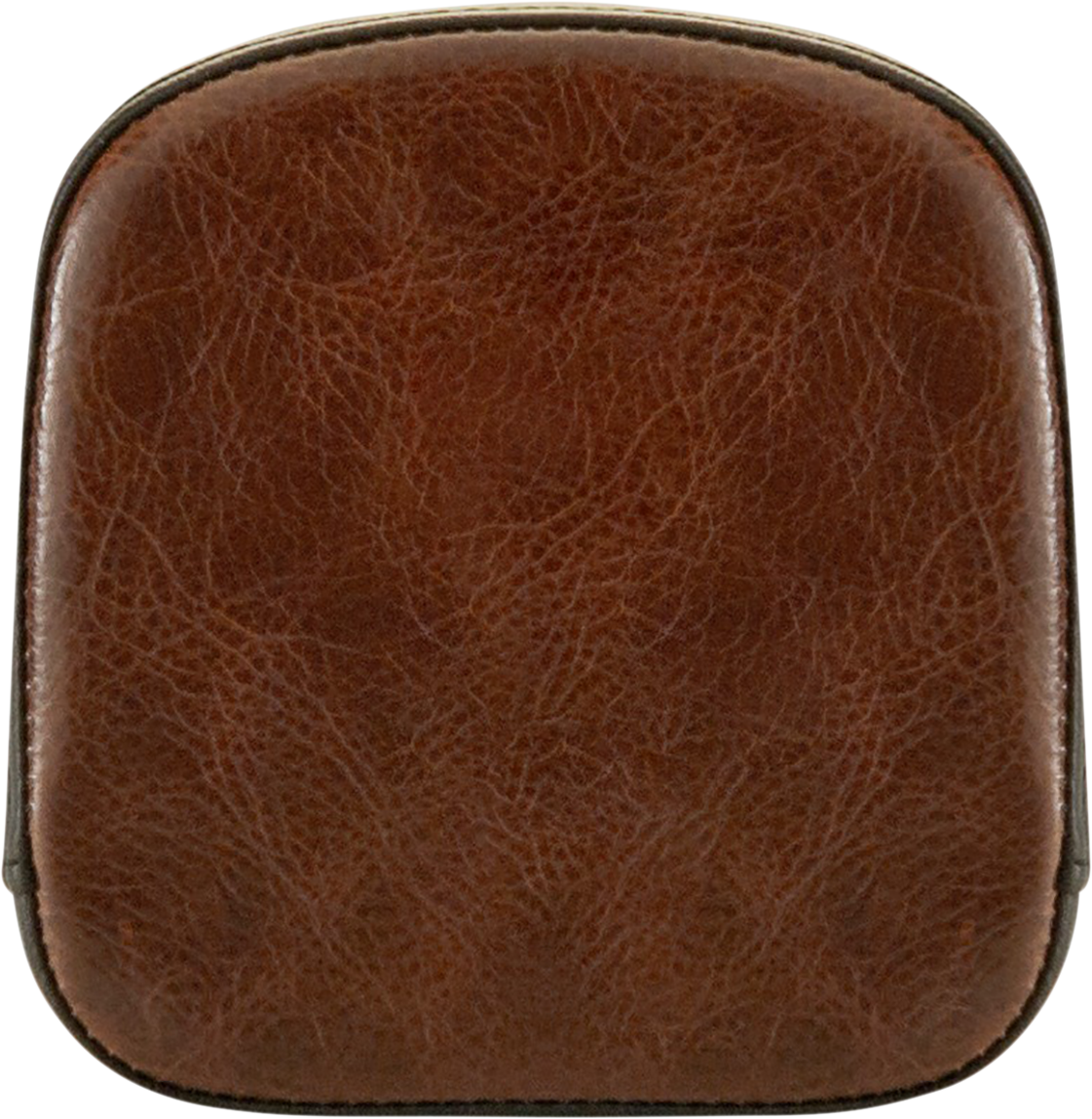 Brown distressed SADDLEMEN Tall Sissy Bar Pad Lariat seat for FL motorcycles from 1999 to 2023, featuring a comfortable padded design.