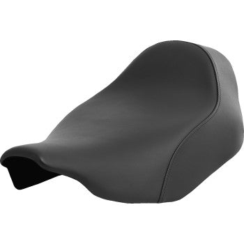 Black SADDLEMEN Renegade Solo Seat for FLT/FLH 2023-2024, plain design, shown on motorcycle with detailed stitching.