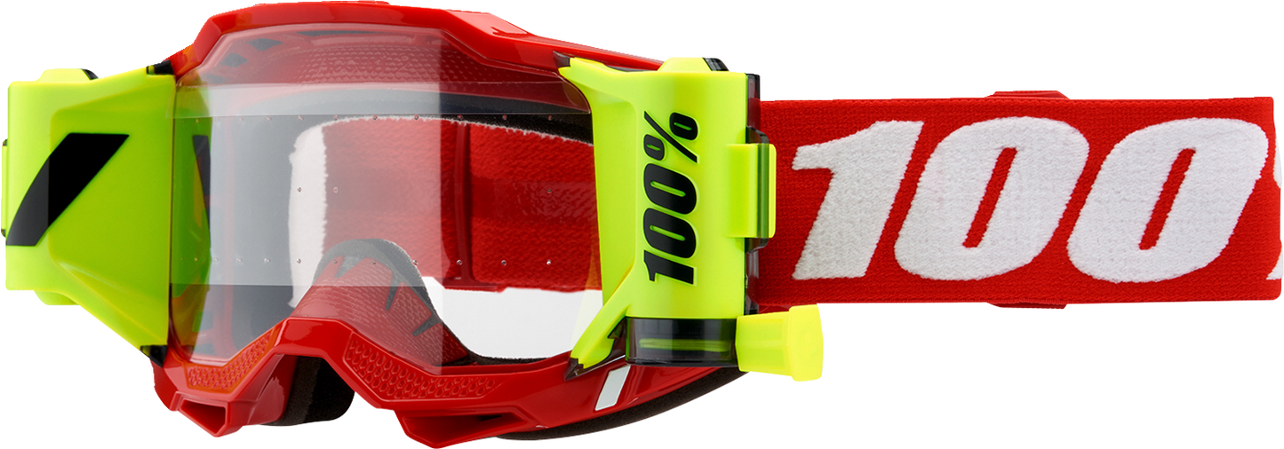 100% Accuri 2 Forecast Goggles - Neon Red - Clear 50017-00004 - Howling Moto