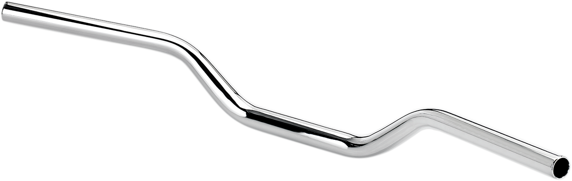 Chrome BILTWELL Oversized Tracker Mid Handlebars for motorcycles, showcasing their wide, curved design and polished finish.
