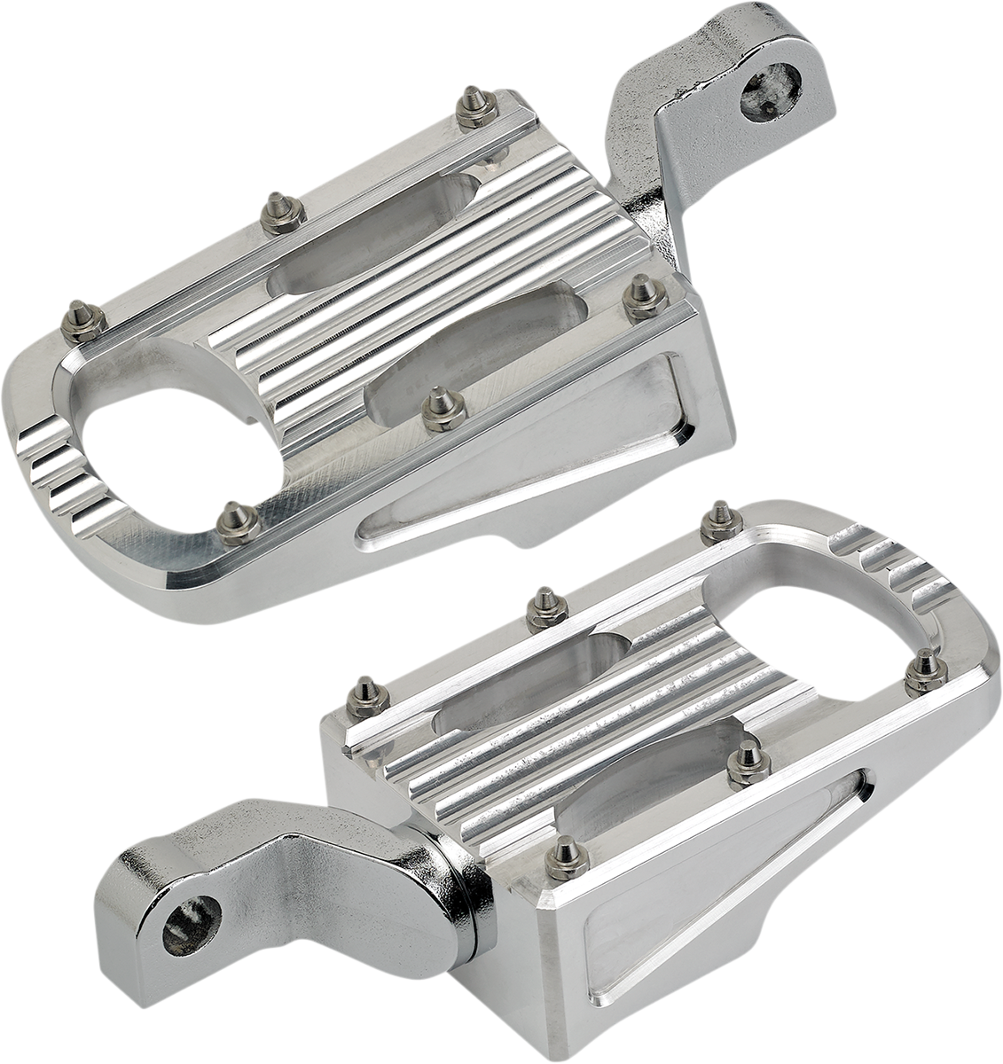 Polished BILTWELL Punisher footpeg for motorcycle, showcasing its sturdy body and detailed design on a sleek metallic surface.