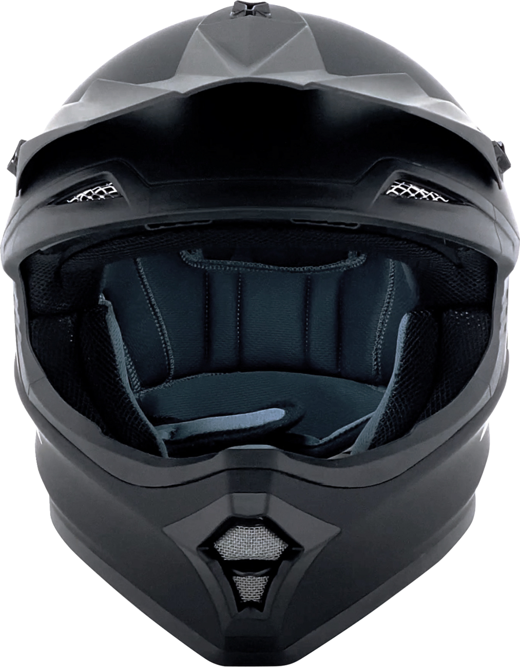 Matte black AFX FX-15 motorcycle helmet in XL size, featuring a sleek aerodynamic design and clear visor.