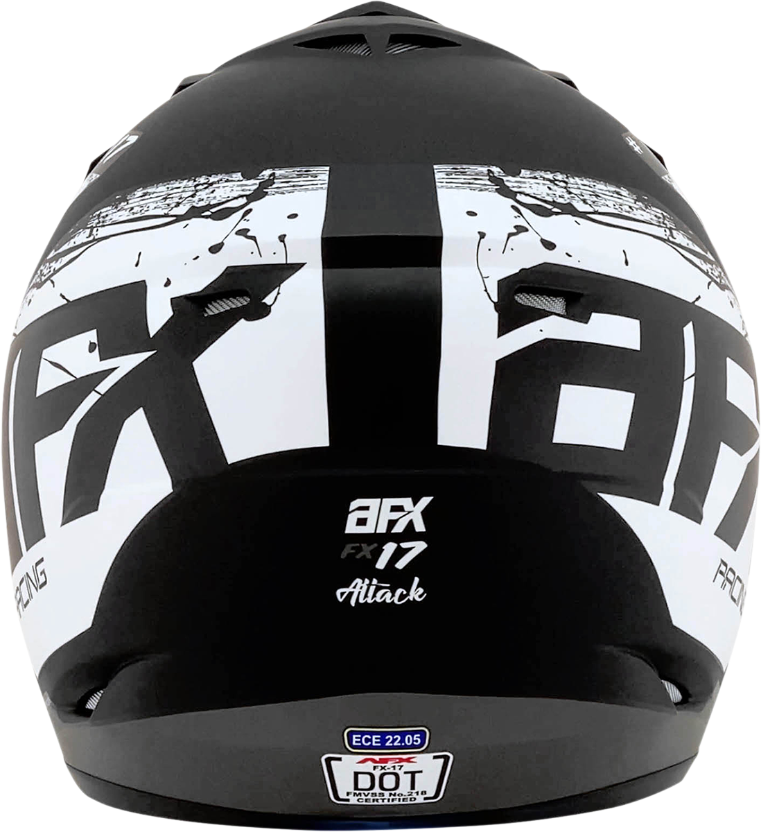 Bill's Exhausts AFX FX-17Y Attack helmet in matte black and silver, small size, with aerodynamic design and secure strap.