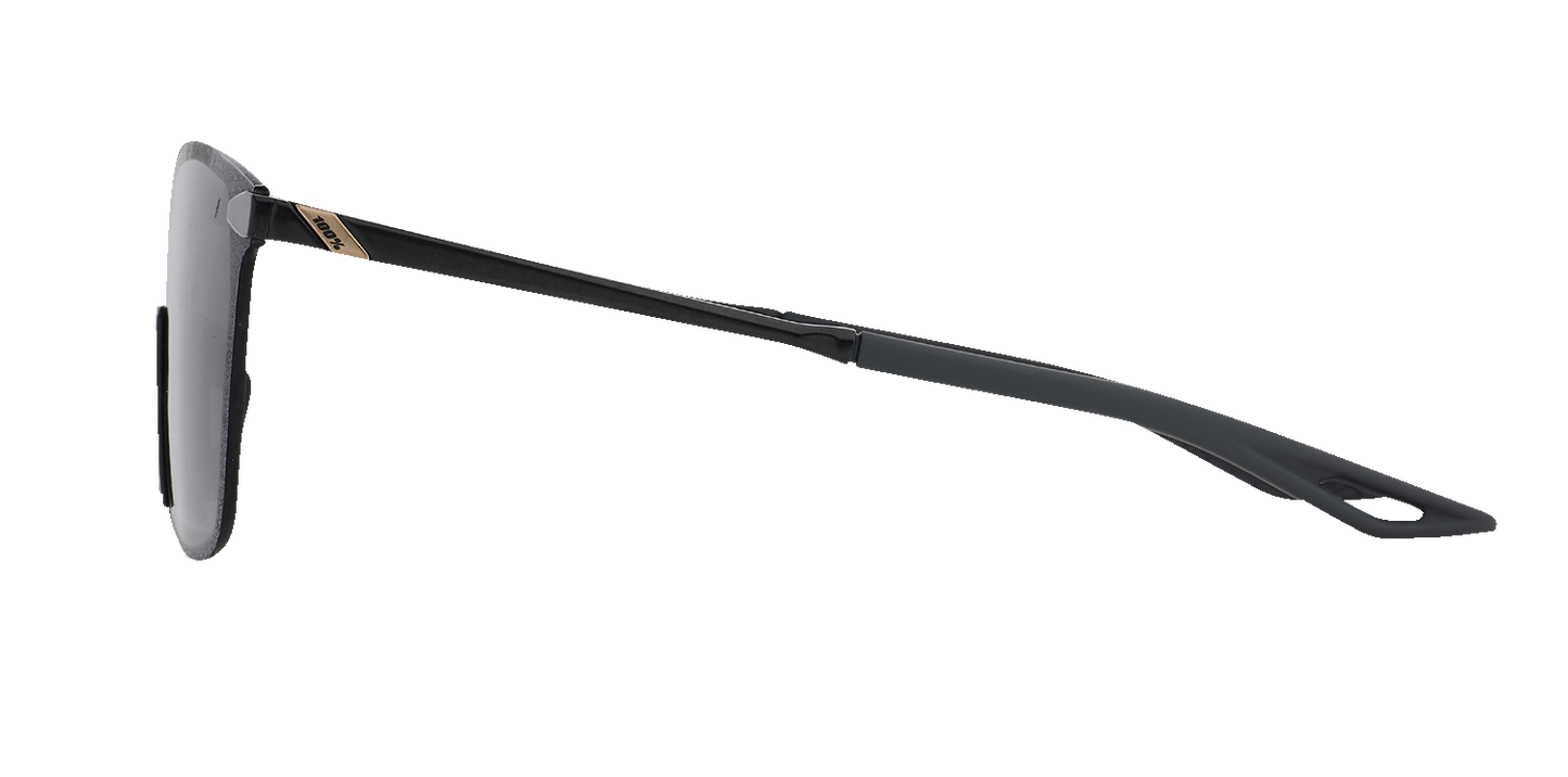 100% Legere Sunglasses - Square - Polished Black - Smoke 60020-00000 - Howling Moto