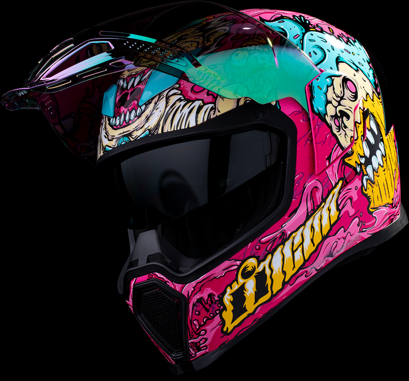 Pink ICON Airflite™ Helmet Snack Attack MIPS® in 3XL size, featuring sleek design and safety features for motorcycle riding.