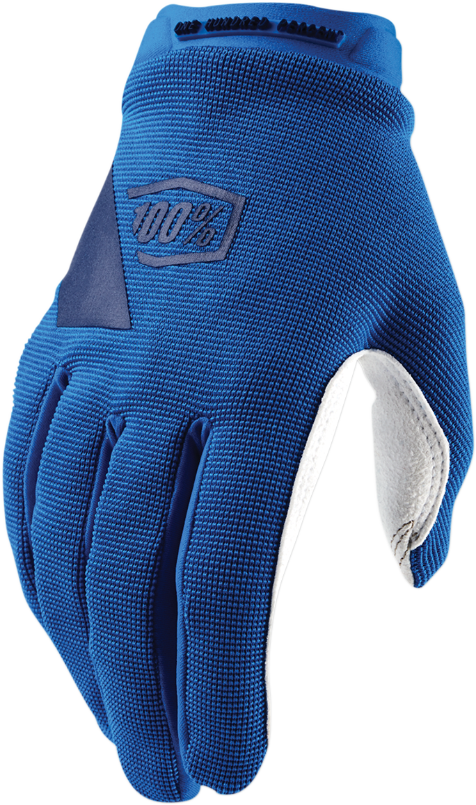 Blue Women's Ridecamp Gloves in XL by Bill's Exhausts, showing the textured fabric and snug fit design.