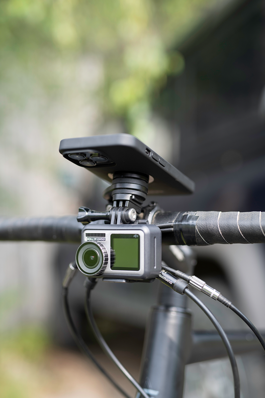 Bill's Exhausts SP CONNECT Handlebar Mount Pro for MTB bike, secure phone holder with adjustable grip on the handlebar.