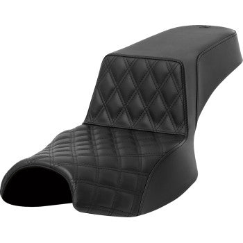 SADDLEMEN Step-Up Seat with front lattice stitching and extended reach for Challenger 2020-2024 motorcycle, by Bill's Exhausts