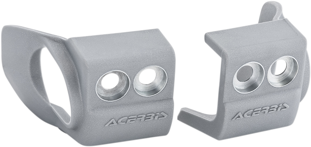 Silver Acerbis Fork Shoe Protector for motorcycle forks, designed to fit securely and protect fork components.