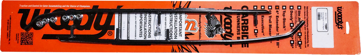 WOODYS, Woodys EAT3-7050 4-Inch Carbide Arctic Runner for Snowmobiles