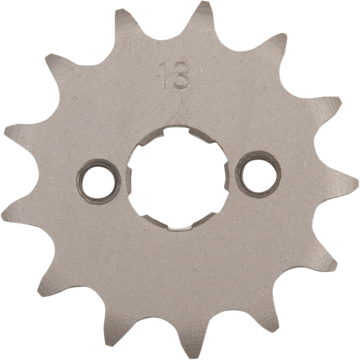 Parts Unlimited 13-tooth countershaft sprocket for Honda motorcycles, showing the metal sprocket with teeth and mounting hole.