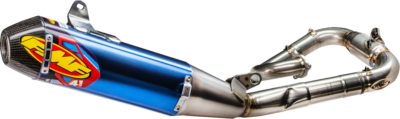 FMF Factory 4.1 RCT Titanium exhaust system with carbon fiber end cap for motorcycle or dirt bike, part #044478.