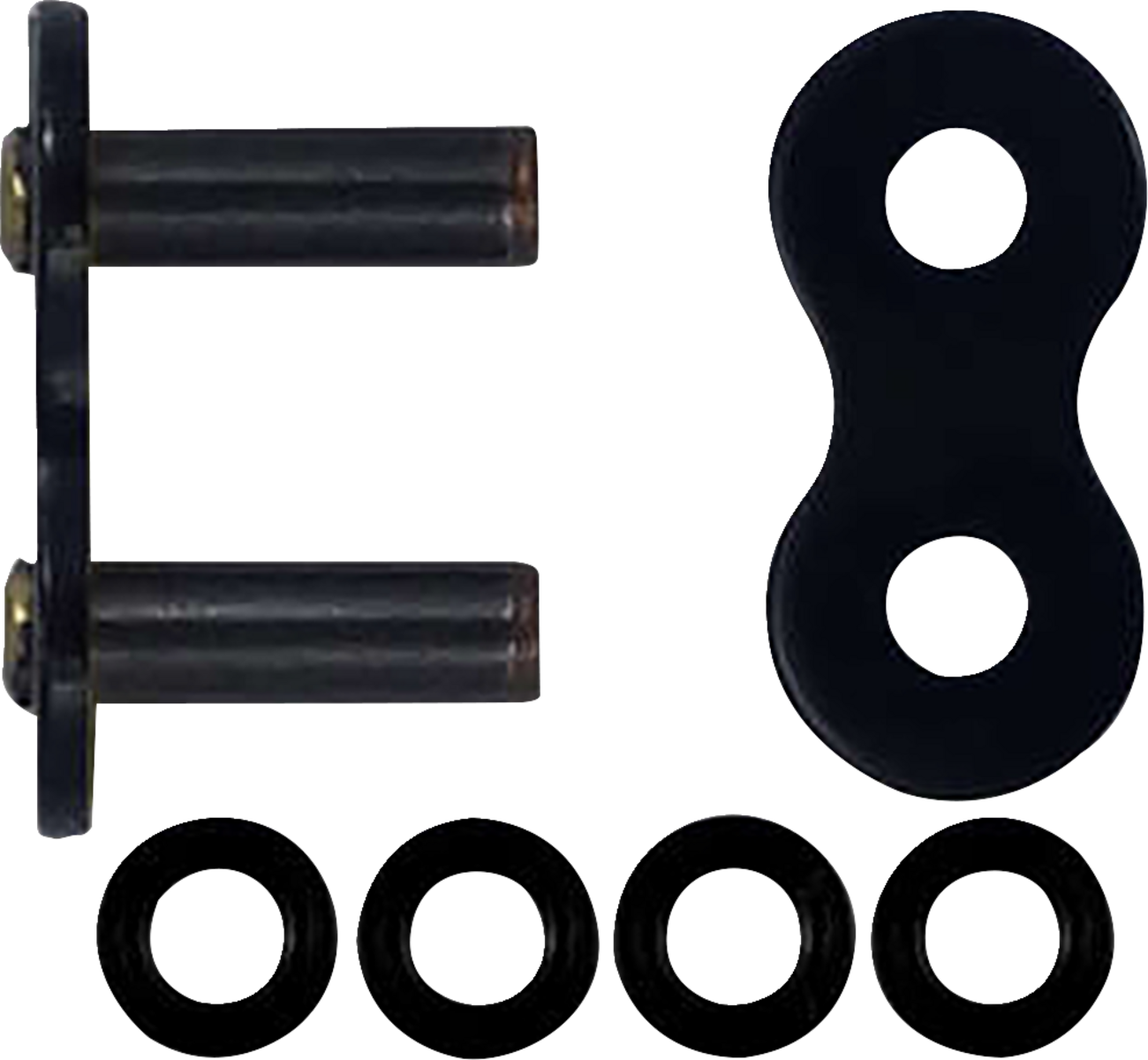 RK 520 ZXW connecting link with rivet in black scale, used for chain linkage and industrial applications.