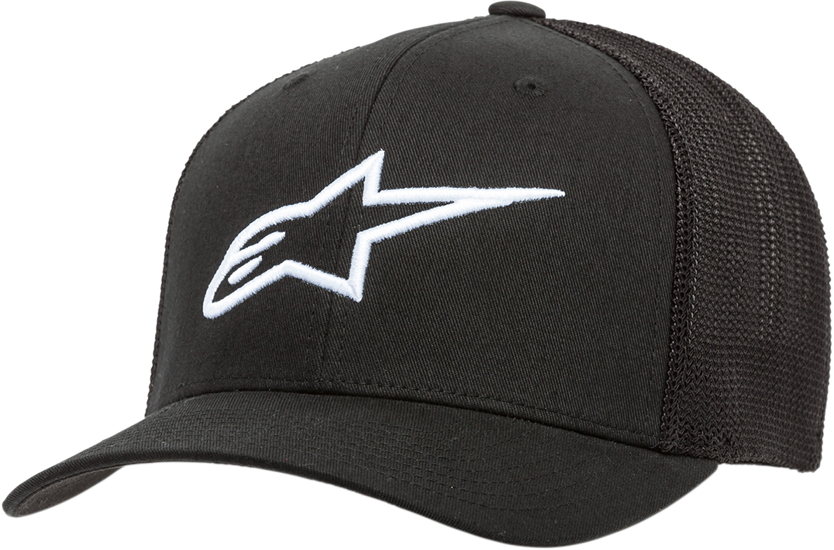 Black and white Alpinestars women's Ageless hat, protective gear, with a sleek design, one size fits most.