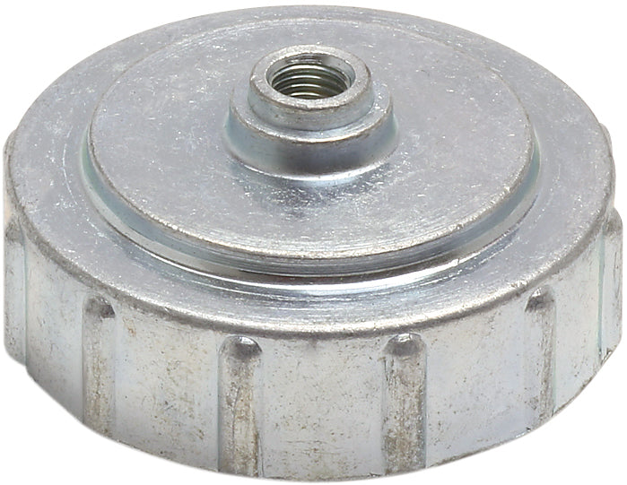 Motion Pro carb cap for Mikuni VM34/27 motorcycle carburetor, durable intake cover with black finish and branding logo.