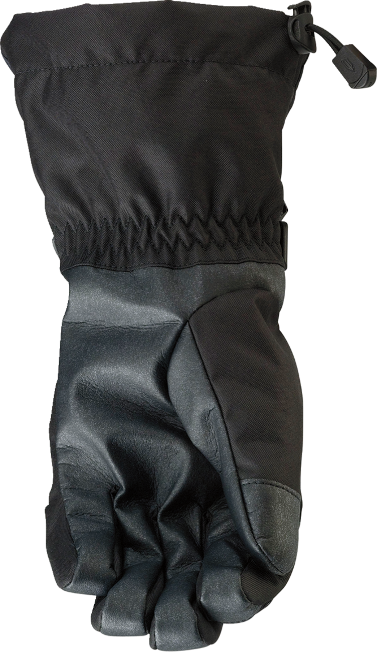 Bill's Exhausts ARCTIVA Pivot Gloves in black and white, XL size, showing the textured exterior and adjustable wrist strap.