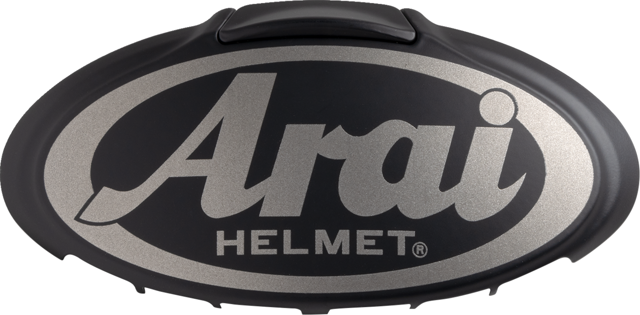 Black and light gray Arai helmet with 3D Arai logo duct detail, part number 102103, showcasing sleek helmet design.