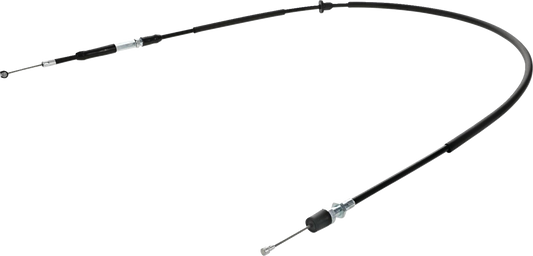 Black vinyl throttle cable for Polaris by MOOSE OFFROAD, durable flexible control cable with stock length for off-road vehicles.