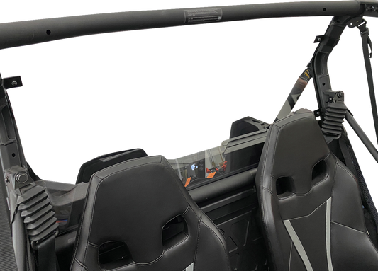MOOSE OFFROAD back panel for Can-Am Commander and Maverick, black metal construction with mounting brackets.