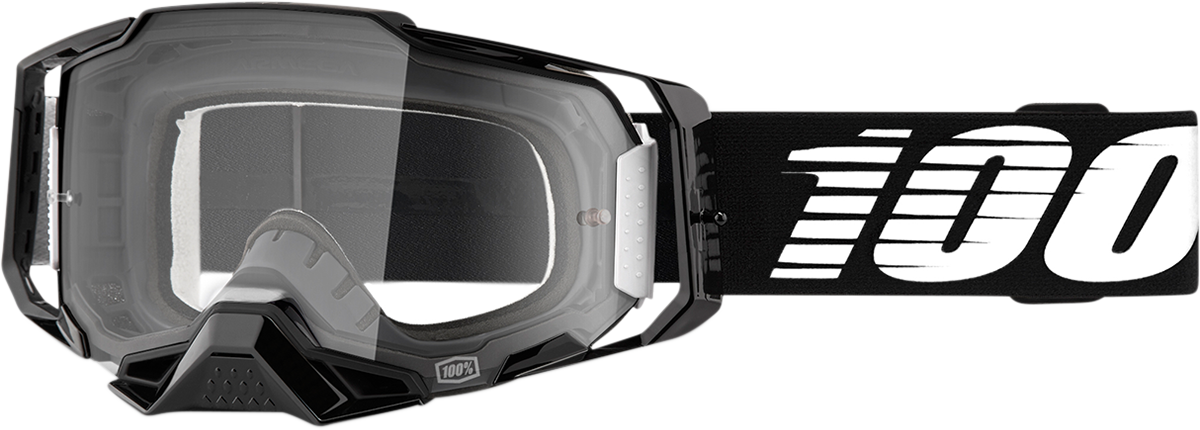 100% Armega Goggles - Black - Clear 50004-00001 - Howling Moto