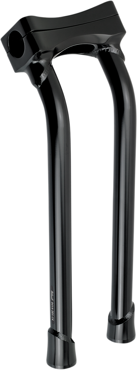 Black BILT WELL Murdock oversized 14-inch handlebar risers with pullback design for motorcycle handlebars.