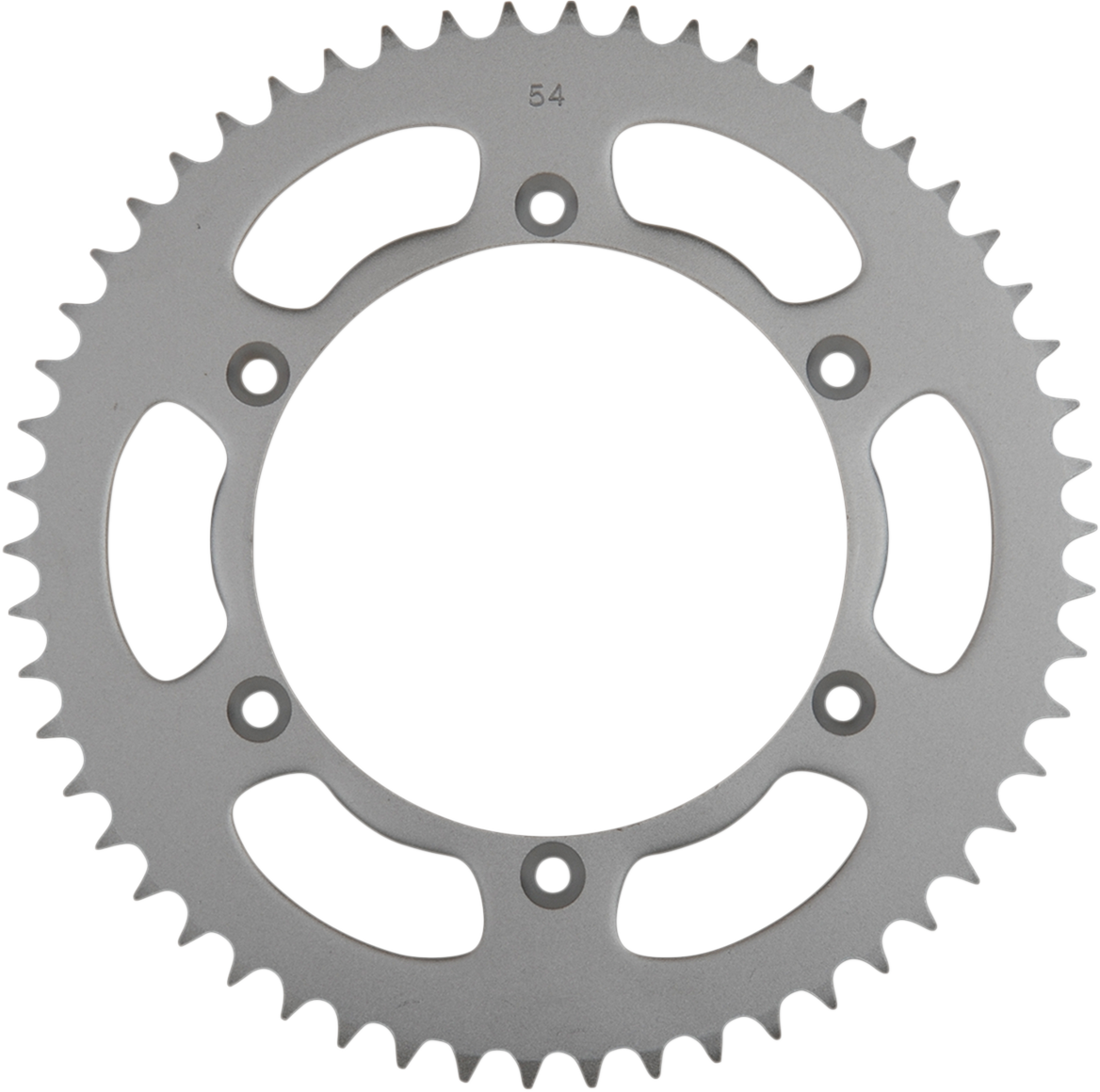 Parts Unlimited rear sprocket for Honda, 54-tooth, durable metal motorcycle sprocket with gear teeth for smooth power transfer.