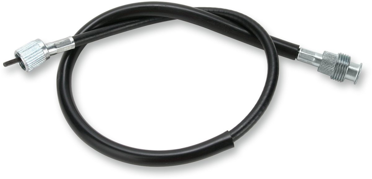 Parts Unlimited tachometer cable for GS/Tempter motorcycles, part number 34940-45210, shown connected to the engine.
