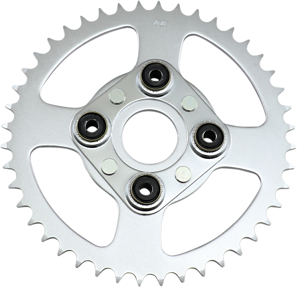 Parts Unlimited rear sprocket with 44 teeth for Honda motorcycles, featuring durable metal construction and precise gear fit.