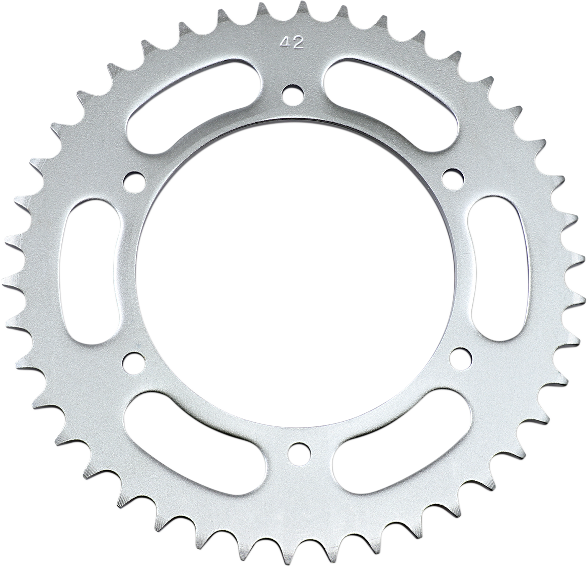 Parts Unlimited rear sprocket with 42 teeth for Honda motorcycles, part number 41201KL4-671-42, showing the sprocket's teeth and design.