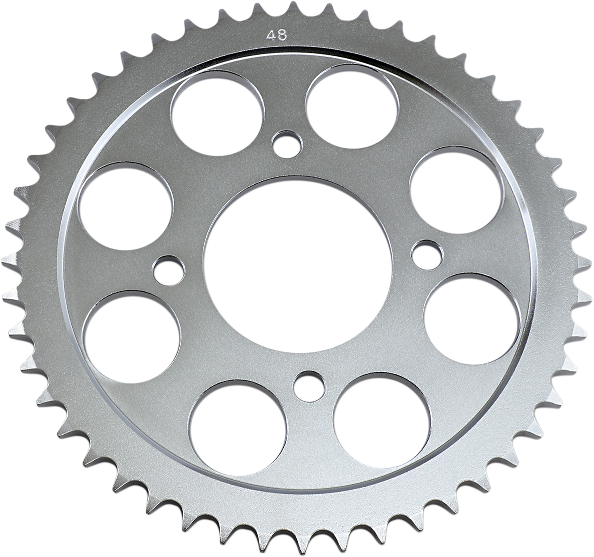 PARTS UNLIMITED rear sprocket for Honda with 48 teeth, model 41201-300-870, showing the shiny metal sprocket with gear teeth.