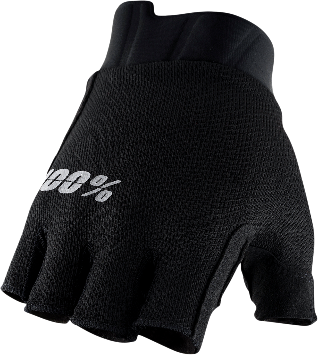 100% Exceeda Short Finger Gloves - Black - Medium 10024-00001 - Howling Moto