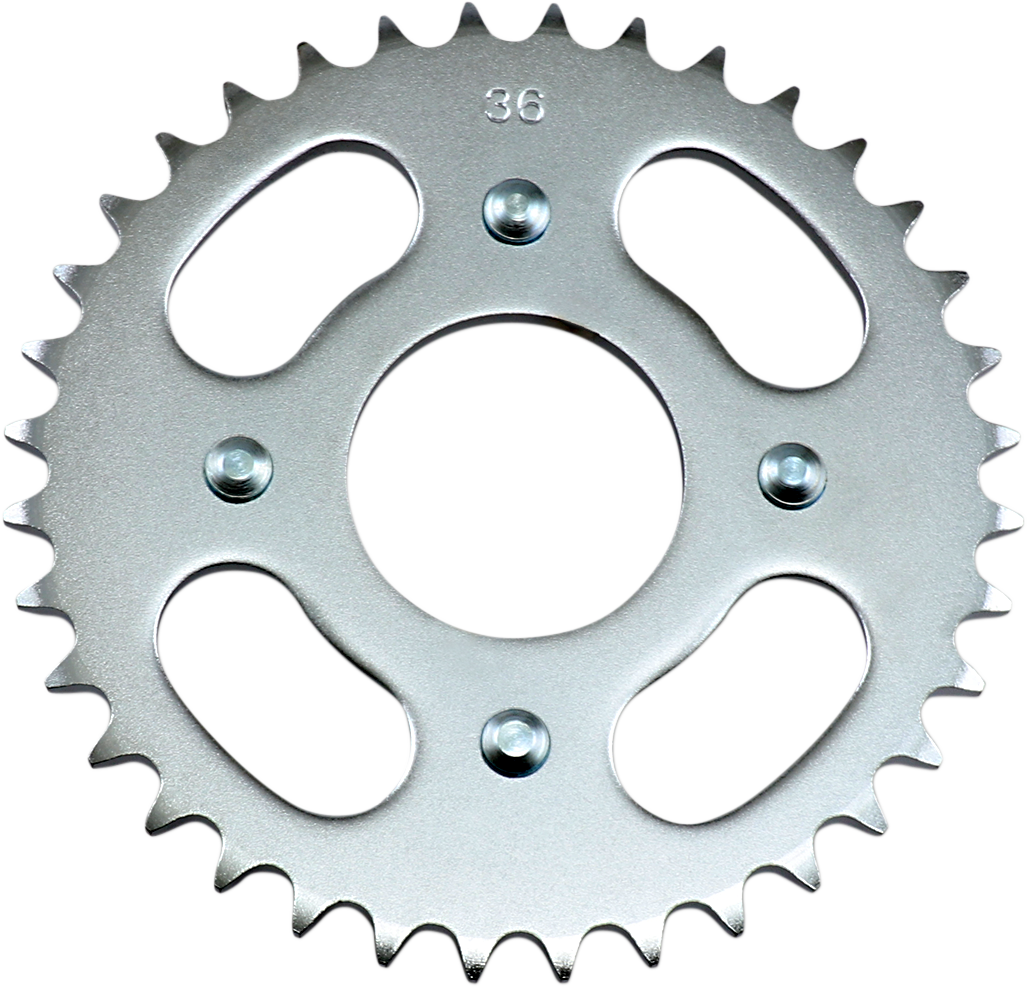 Parts Unlimited Honda rear sprocket with 36 teeth, part number 41200-152-000, showing the gear's detailed metal teeth.