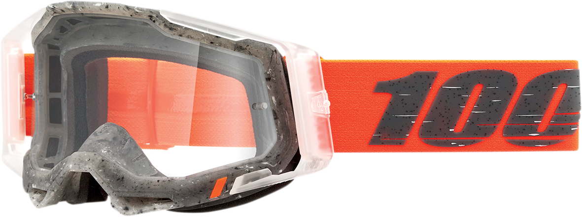 Bill's Exhausts Racecraft 2 goggles in clear lens, designed for racing or motocross, with a sleek and durable frame.