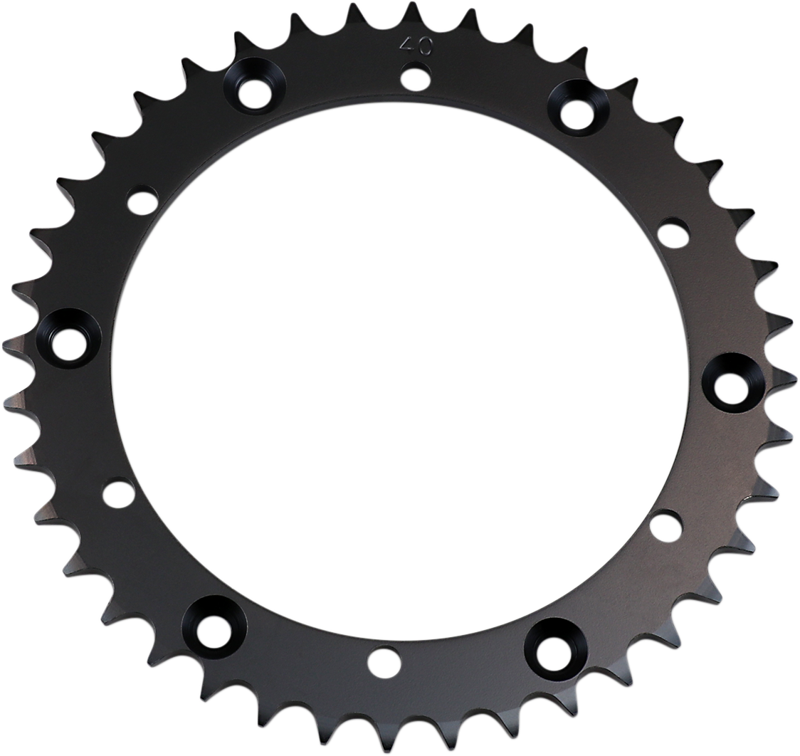 Parts Unlimited 40-tooth rear sprocket for Yamaha motorcycles, durable metal gear with teeth for smooth riding and chain engagement.