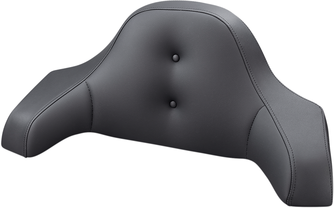 Black SADDLEMEN Tour-Pak backrest pad cover with pillow top for Goldwing motorcycle, featuring gold accents and comfortable padding.