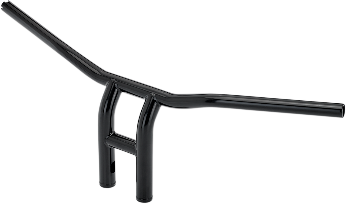 Black BILTWEEL Tyson XL pullback handlebar for motorcycle, 10-inch width, with durable construction and ergonomic design.