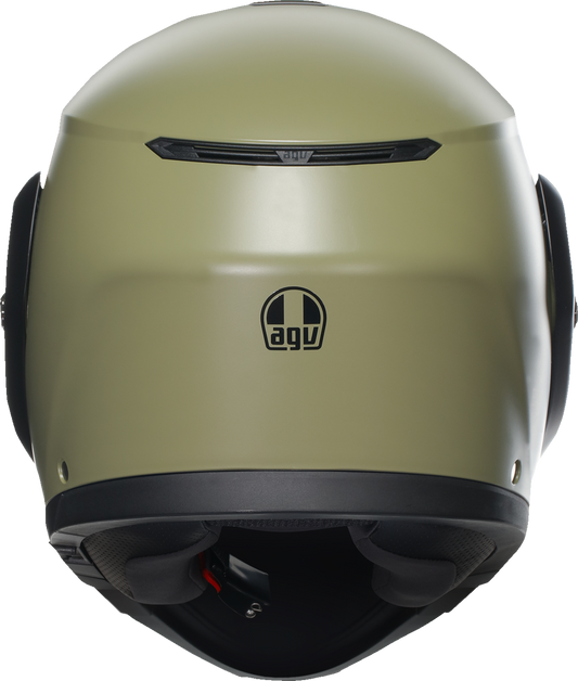AGV Streetmodular helmet in matte pastel green and black, featuring Pinlock® 70 MaxVision™ visor, size XL, motorcycle safety gear