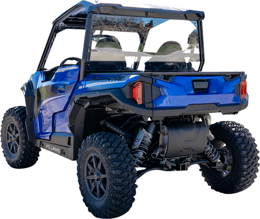 Clear polycarbonate back panel for Polaris General off-road vehicle by Moose Offroad, providing rear barrier protection.